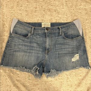 Maternity Denim Distressed Shorts
